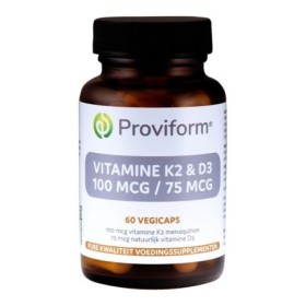 Vitamine k2 - 100mcg & d3 - 75mcg 60vc