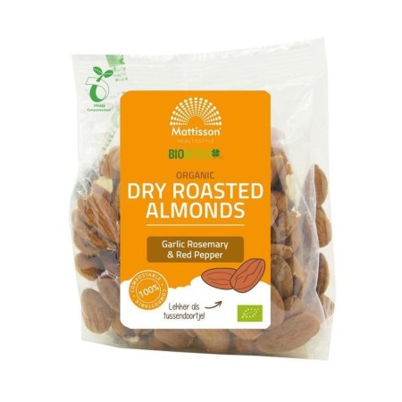 Org almonds garlic rosemary pepper 175gr