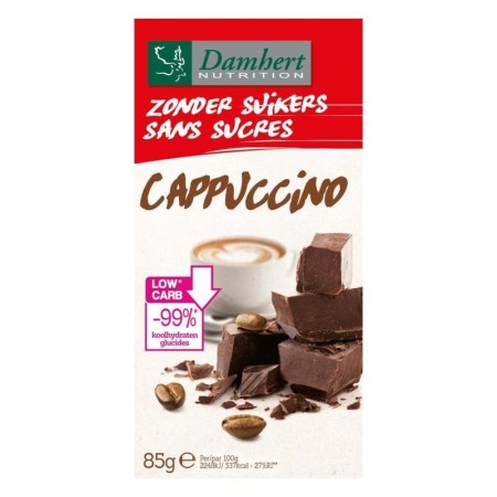 Zonder suikers chocoladetablet cappuccin