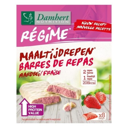 Régime maaltijdreep wit chocola&aardbei