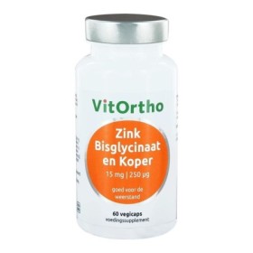 Zink bisglycinaat 15 mg en koper 250 mcg