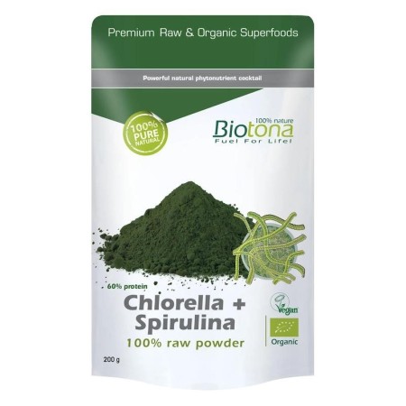 Chlorella + spirulina raw 200 g bio