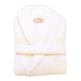 Natural white bio katoen badjas maat s