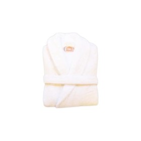 Natural white bio katoen badjas maat l