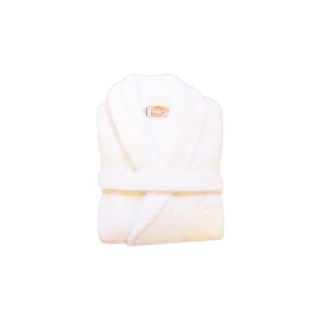 Natural white bio katoen badjas maat l