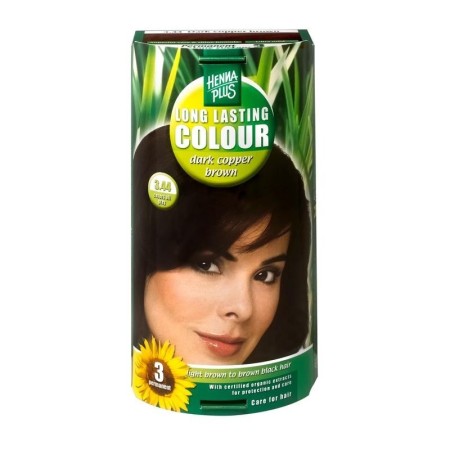 Long lasting colour dark copper brown 3.