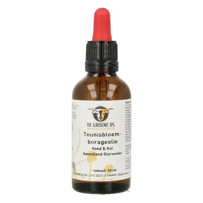 De groene os De Groene Os Teunisbloem-borageolie Hond & Kat - 50ml