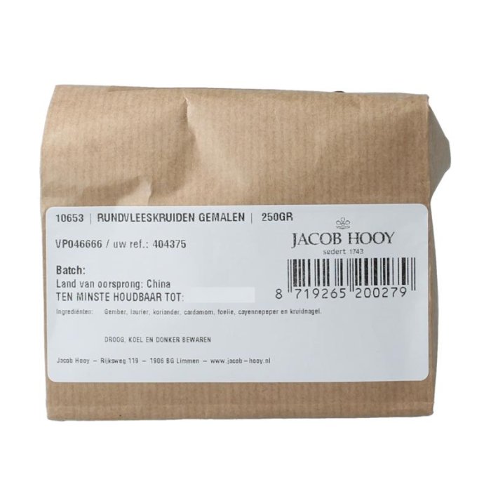 Jacob hooy Jacob Hooy Rundvleeskruiden Gemalen - 250gr