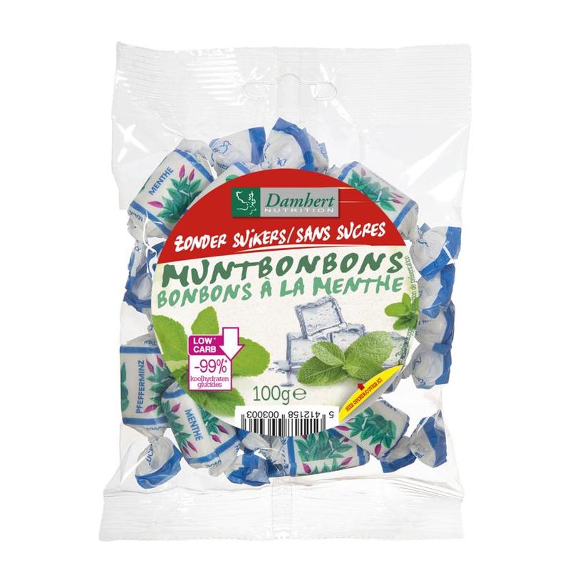 Damhert Damhert Zonder Suikers Muntbonbons - 100gr