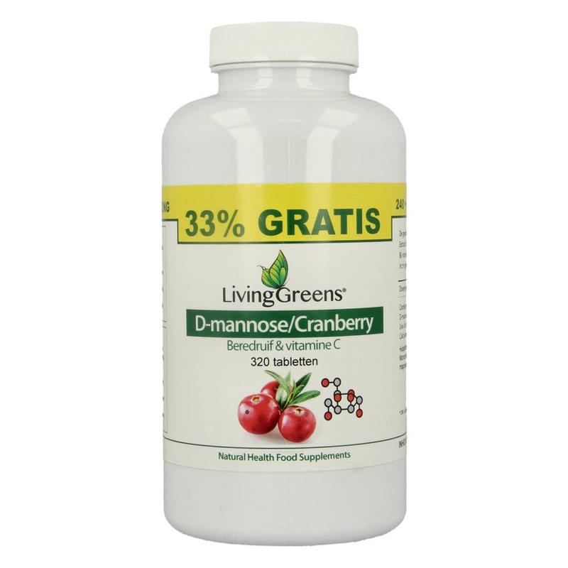 Livinggreens Livinggreens Cranberry D-mannose voordeelverpakking - 320tb