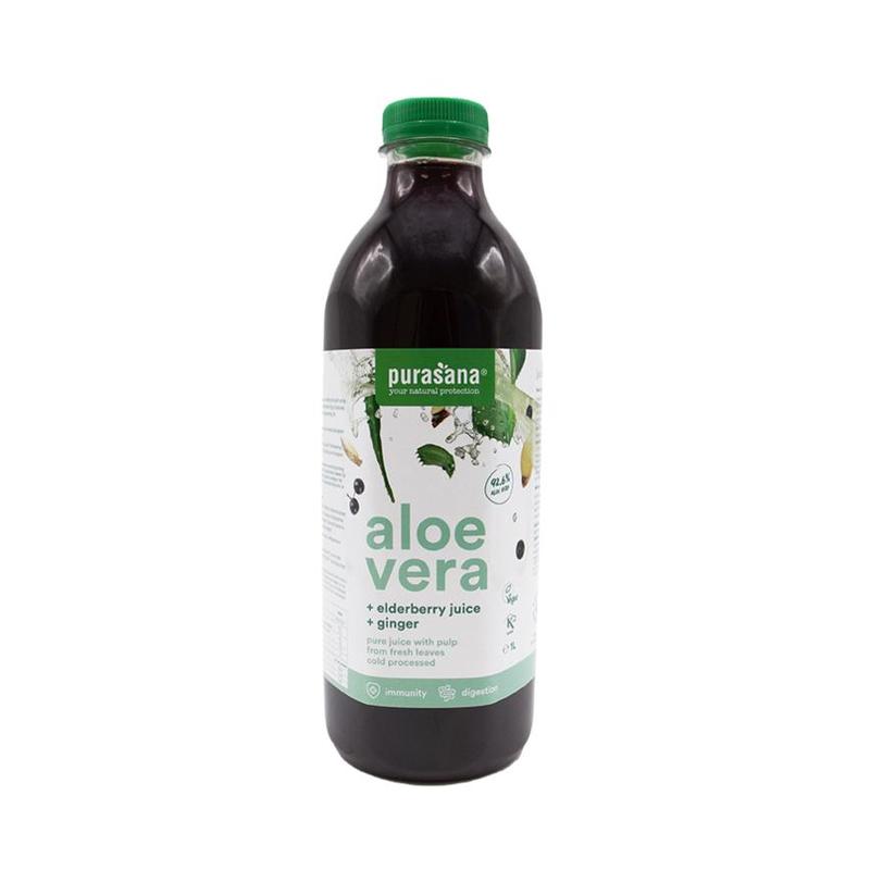 Purasana PURASANA Aloe vera sap 1L Vlierbes en Gember BIO - 1lt