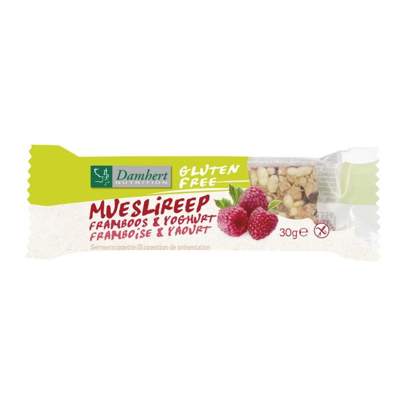 Damhert Damhert Gluten Free Mueslireep Framboos Yoghurt - 30gr