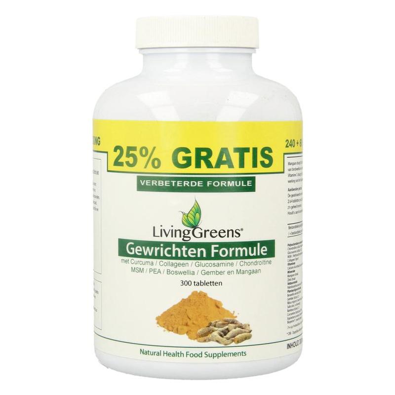 Livinggreens Livinggreens Gewrichten formule curcuma & collageen c - 300tb