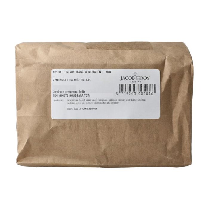 Jacob hooy jacob Hooy GARAM MASALA GEMALEN - 1kg