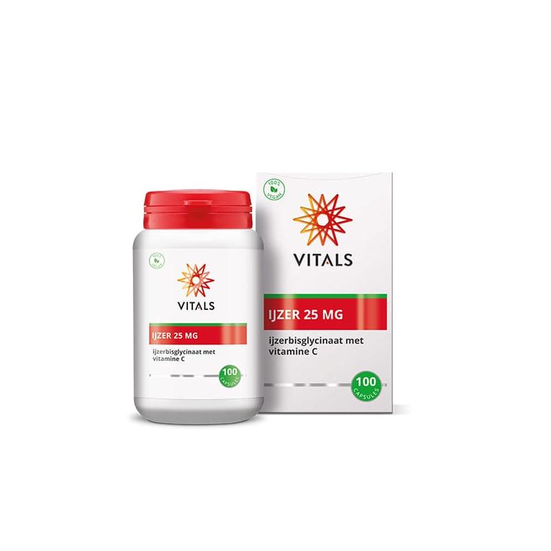 Vitals Vitals Ijzer bisglycinaat 25mg met VitaC 200mg - 100cp