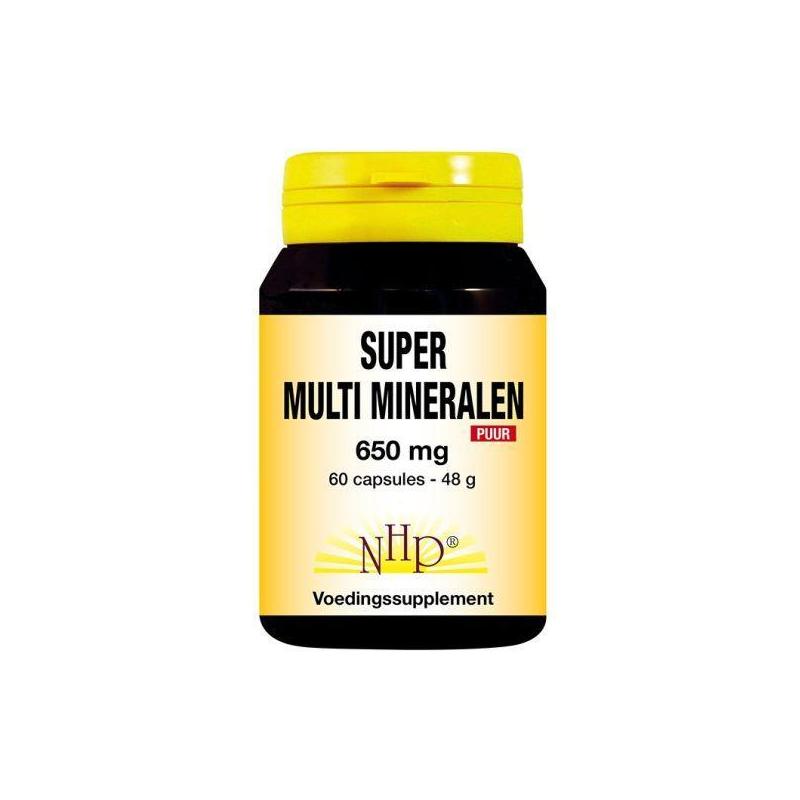 Nhp NHP Super multi mineralen 650 mg puur - 60vcp