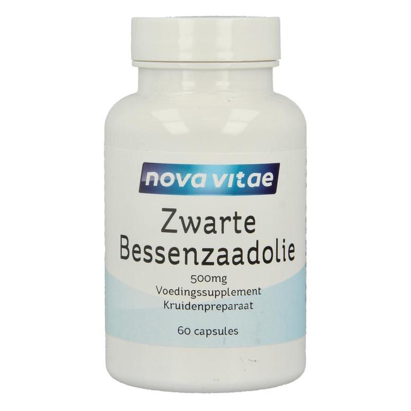 Nova vitae Nova Vitae Zwarte Bessenzaad Olie 500mg - 60cp
