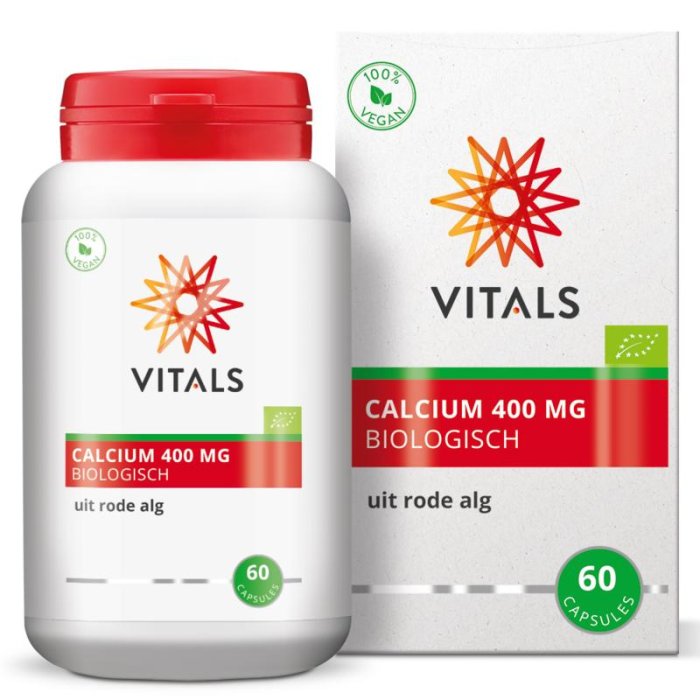 Vitals Vitals Calcium 400mg Bio uit Rode Alg - 60cp