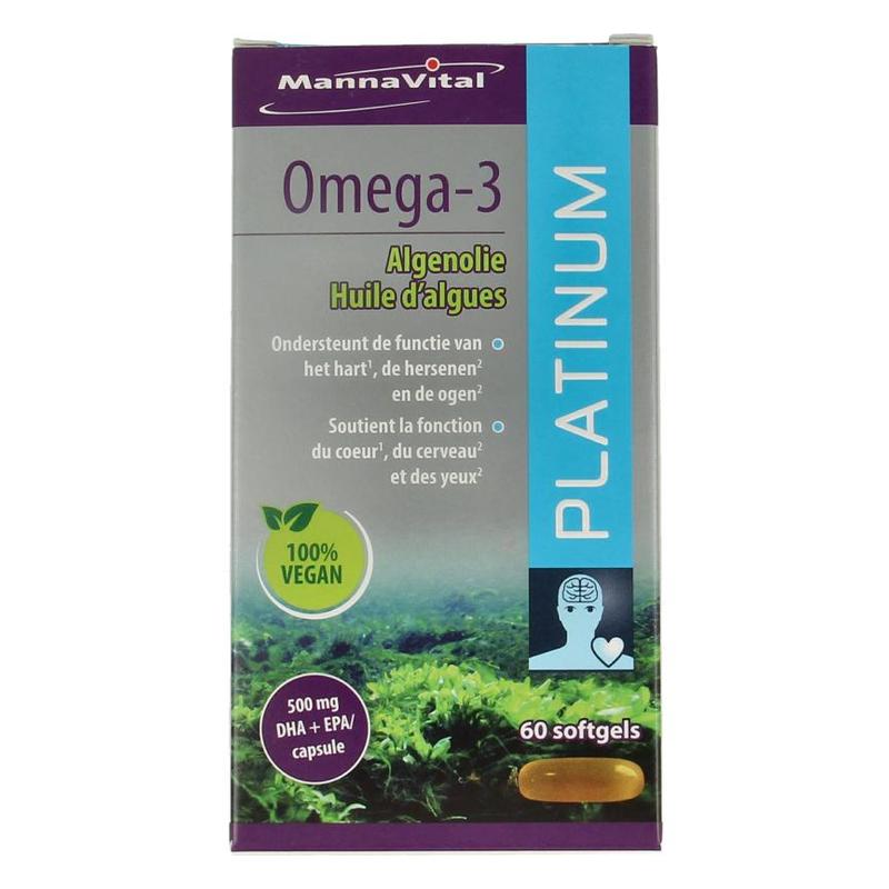 Mannavital Mannavital Omega-3 algenolie Platinum - 60sft