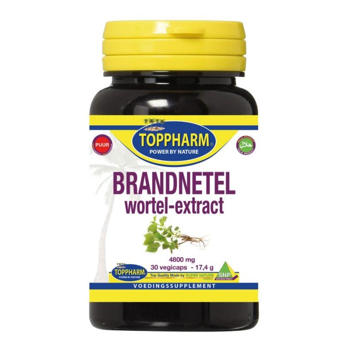 Toppharm TOPPHARM Brandnetel wortel extract 4000mg Puur - 30vcp