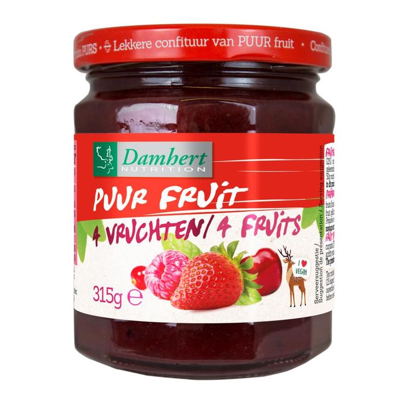 Damhert Damhert Puur Fruit Confituur Vier Vruchten - 315gr
