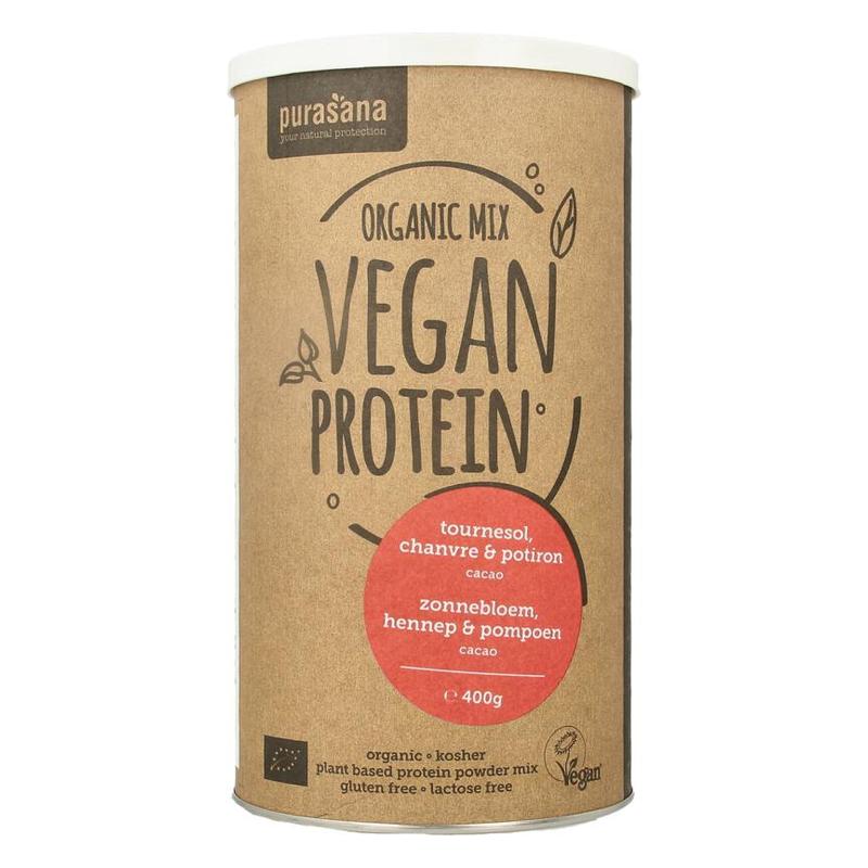 Purasana PURASANA Veg prot pompoen/zonnebl/hemp choc BIO - 400gr