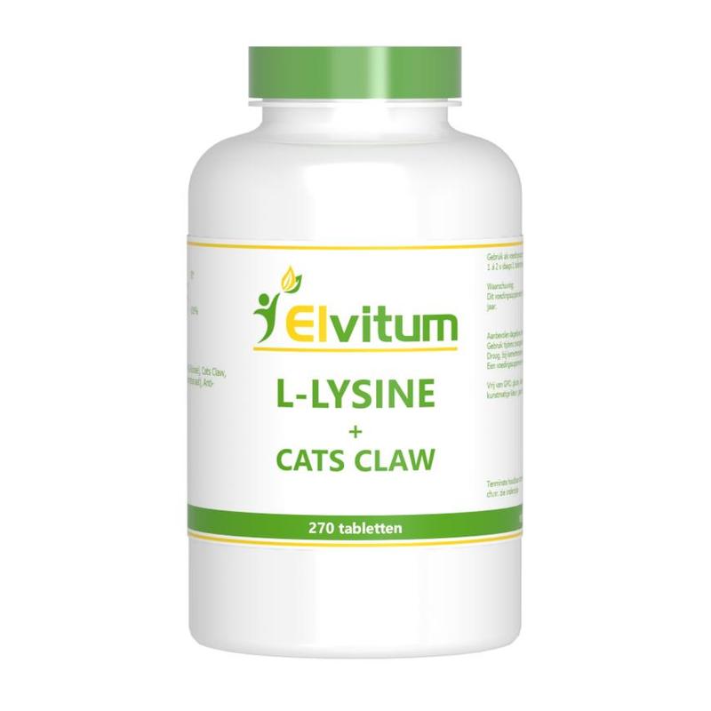 Elvitum Elvitum L-Lysine met Cats Claw - 270tb