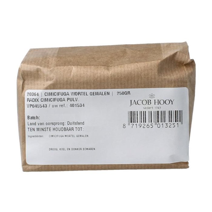 Jacob hooy jacob Hooy CIMICIFUGA WORTEL GEMALEN - 250gr