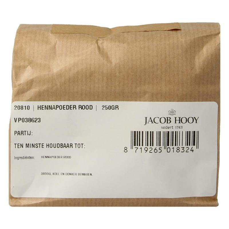 Jacob hooy jacob Hooy HENNAPOEDER ROOD - 250gr