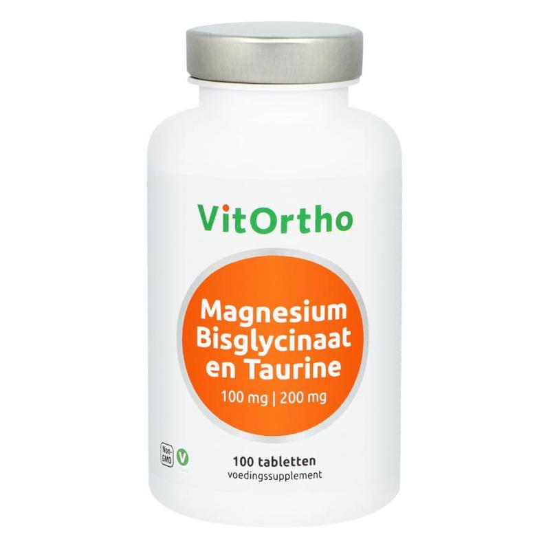 Vitortho VitOrtho Magnesium Bisglycinaat 100 mg en Taurine - 100tb