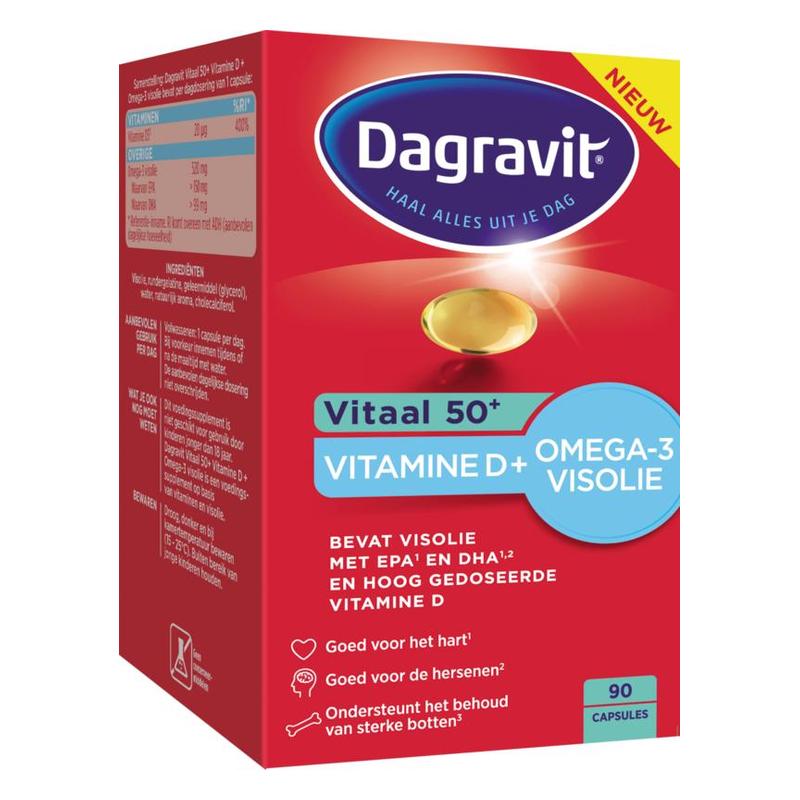 Dagravit Dagravit Vitaal 50+ VitD+Omega 3 visolie - 90cp