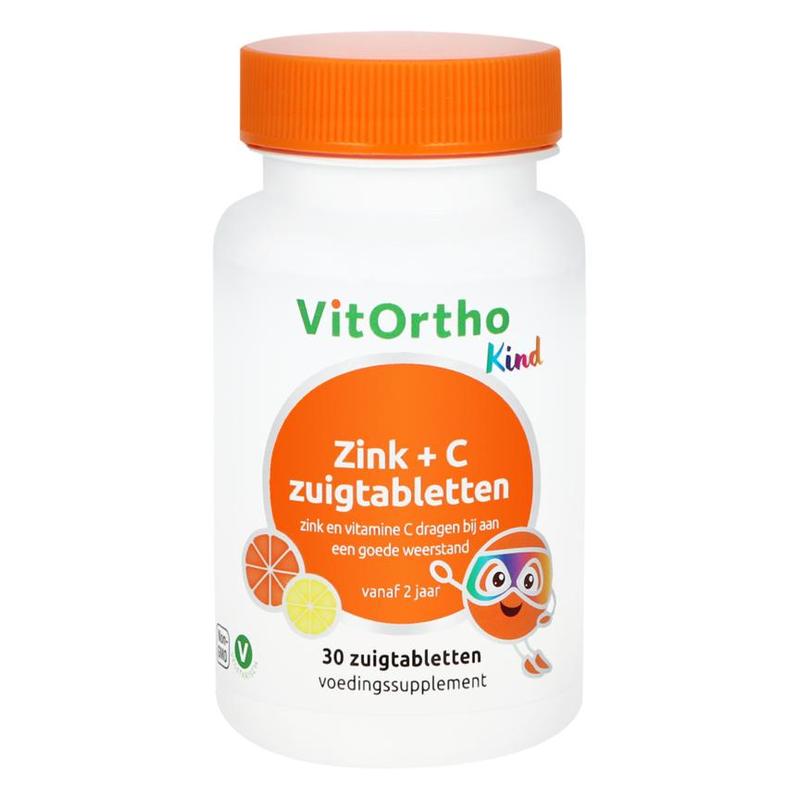 Vitortho VitOrtho Zink + C zuigtabletten Kind - 30ztb