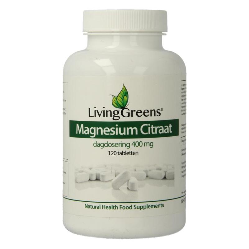 Livinggreens Livinggreens Magnesium citraat 400mg - 120tb