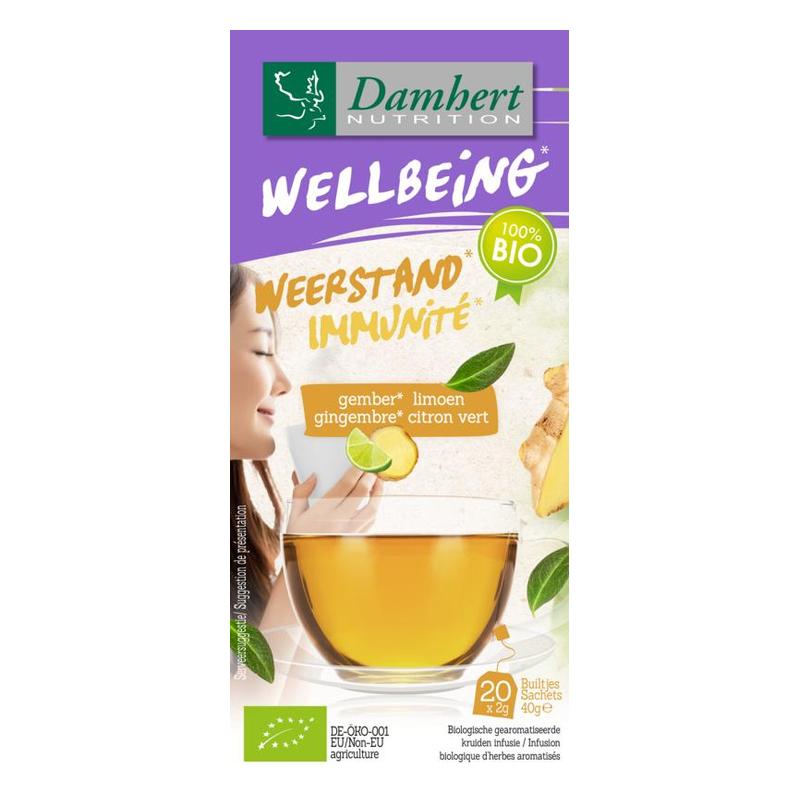 Wellbeing Wellbeing Thee Weerstand Gember Lime BIO - 20zk