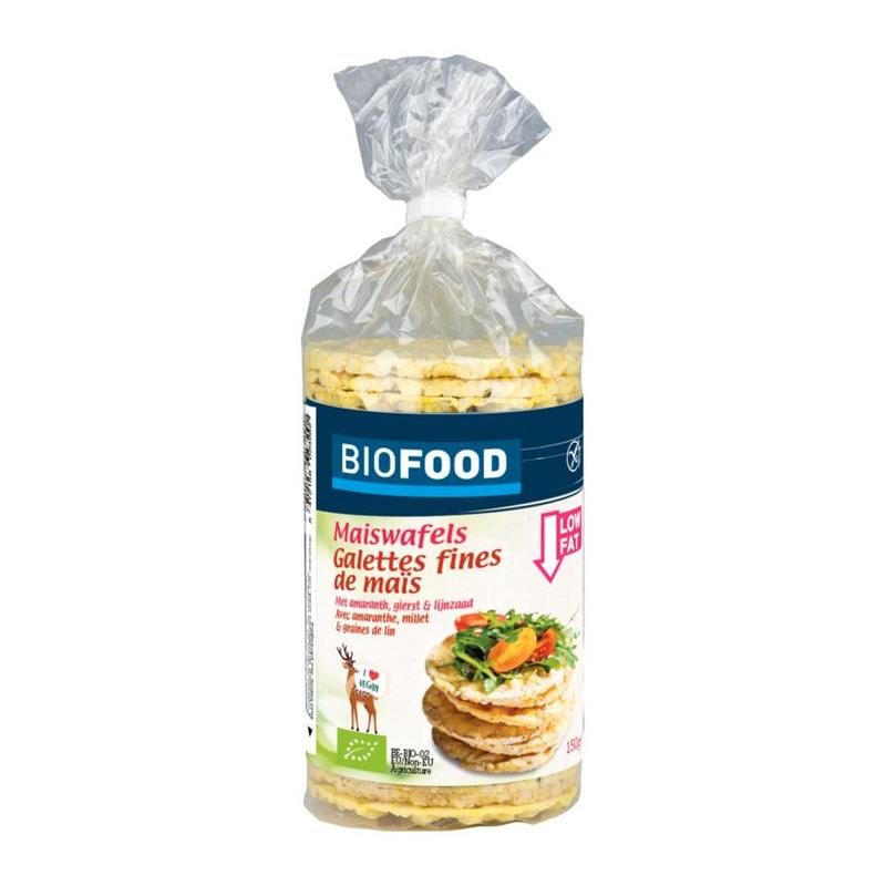 Biofood Biofood Maiswafels met Lijnzaad BIO - 150gr