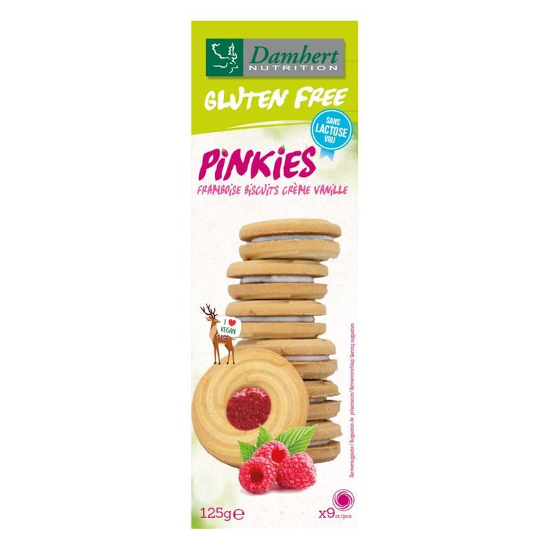 Damhert Damhert Gluten Free Pink Framboise Bisc Vanille - 125gr