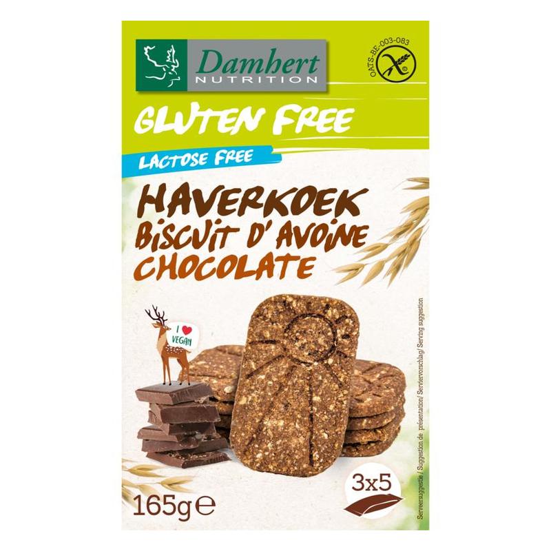 Damhert Damhert Gluten Free Haverkoekjes Chocolade - 165gr