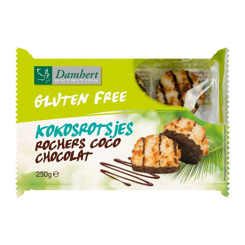 Damhert Damhert Gluten Free Kokosrotsjes Chocolade - 250gr