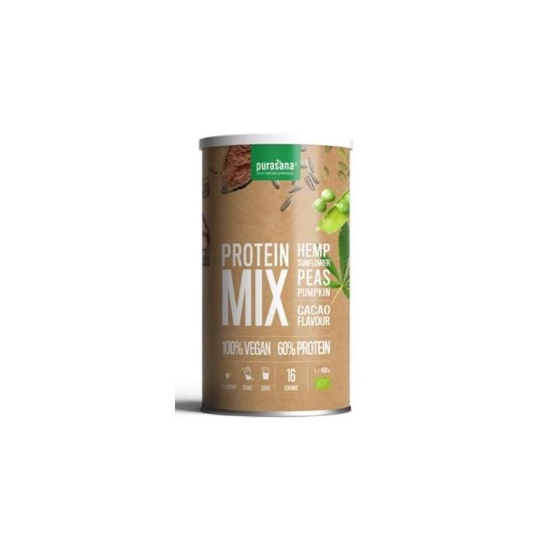 Purasana PURASANA Veg prot erwt/zonnebl/hemp/cacao BIO - 400gr