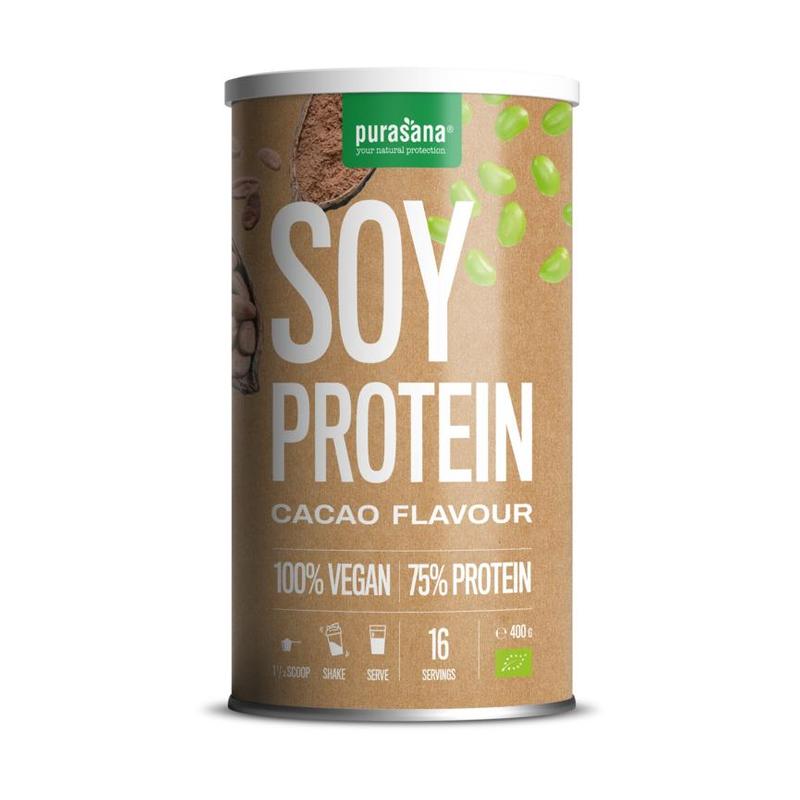 Purasana PURASANA Vegan proteine 75 % soja cacao 400 g BIO - 400gr