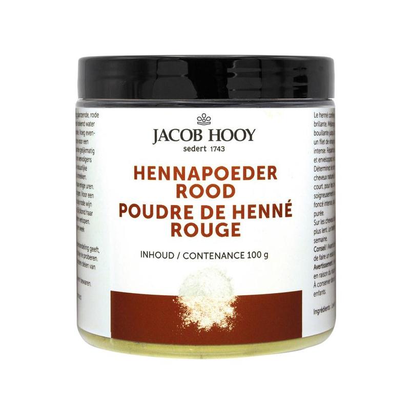 Jacob hooy Jacob Hooy HENNAPOEDER ROOD 100GRAM POTJE - 100gr