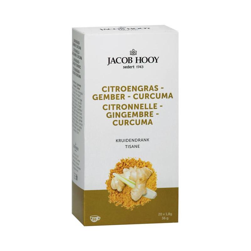 Jacob hooy Jacob Hooy Theezakjes CITROENGRAS-GEMBER-CURCUMA - 20zk