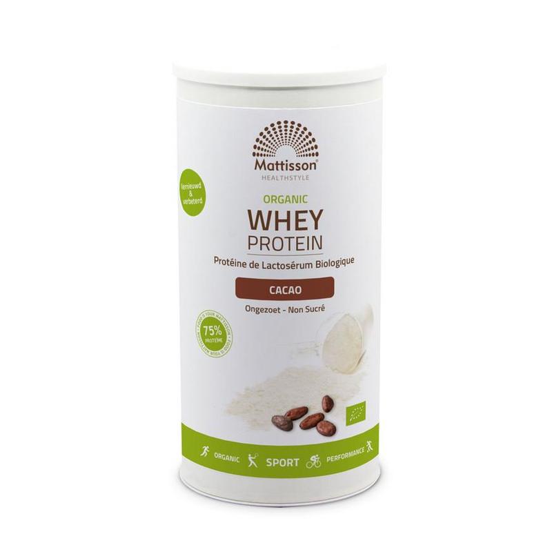 Mattisson Mattisson Bio Wei Proteïne Poeder Cacao 75% - 450 - 450gr