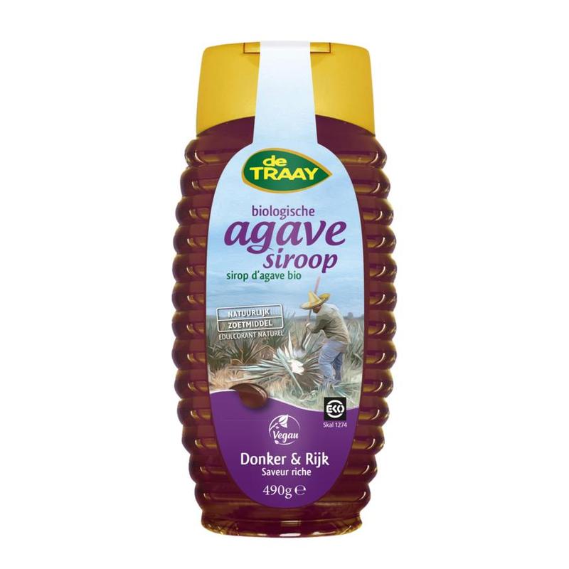 Traay honing Traay Honing AGAVESIROOP DONKER EKO FLES - 490gr