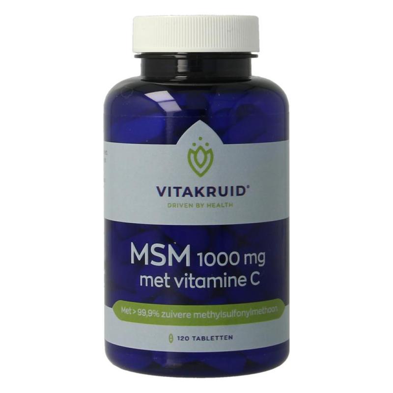 Vitakruid Vitakruid MSM 1000 mg > 99,9% zuiver + vitamine C - 120tb