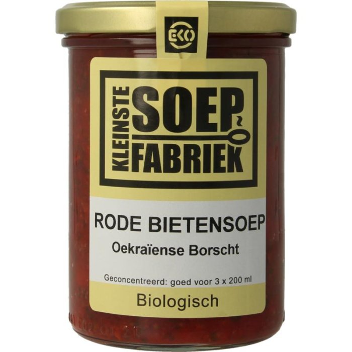 Kleinste  soepfabrie Kleinste  Soepfabrie Rode Bietensoep Bio Oekraiense Borscht - 400ml