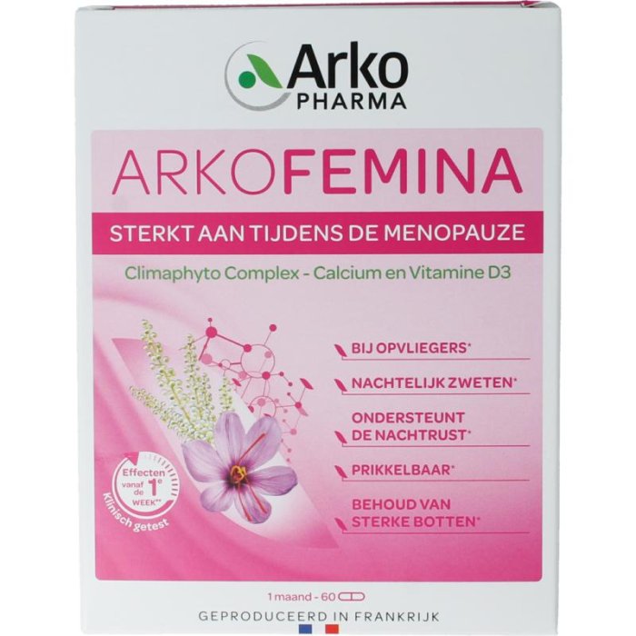 Arkopharma Arkopharma Arkofemina tijdens de Menopauze - 60cp
