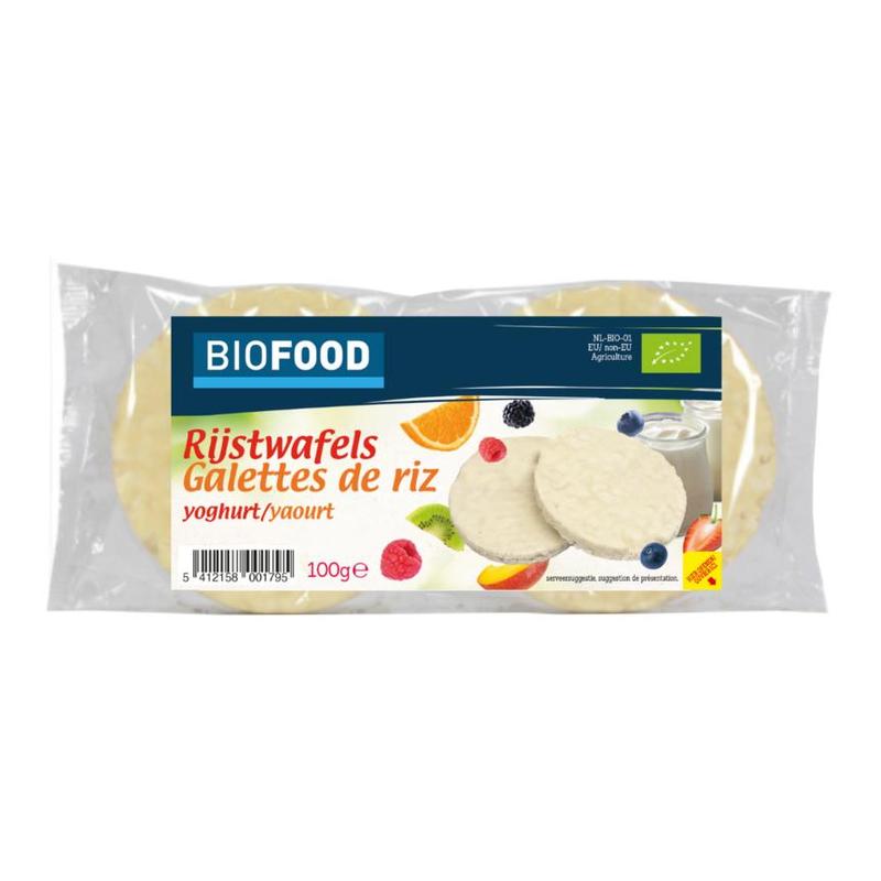 Biofood Biofood Rijstwafels yoghurt BIO - 100gr