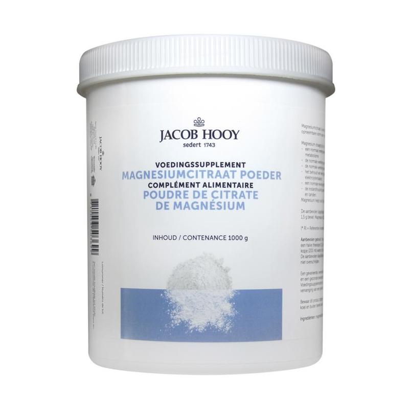 Jacob hooy Jacob Hooy MAGNESIUMCITRAAT POT 1KG - 1kg
