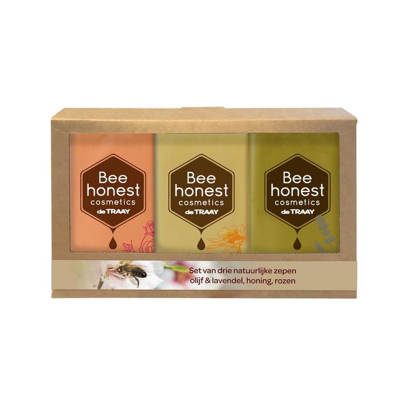 Bee honest Bee Honest GESCHENKVERPAKKING ZEEP ASSORTI (per 3) - 1st